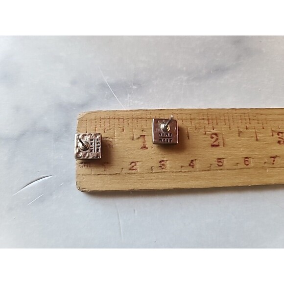 Vintage Nine West Beaded Square Shaped Stud Earrings - Picture 9 of 10